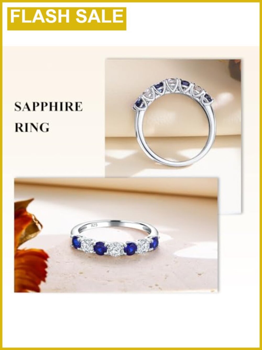 Sterling Silver Rhodium Plated Half Eternity Band Stackable Wedding Ring - Picture 2 of 6